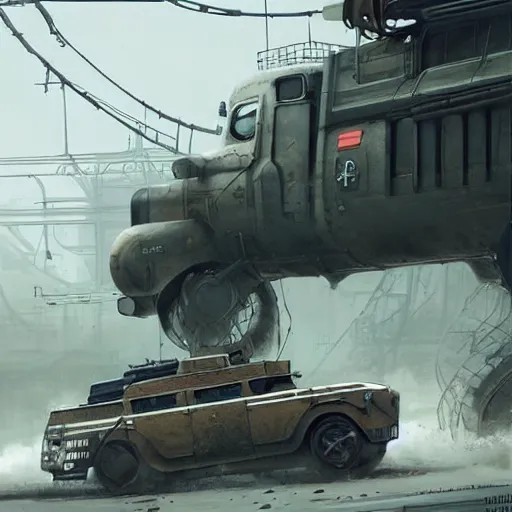 Prompt: a highly detailed epic cinematic concept art CG render digital painting artwork: dieselpunk patrol car inspired by a locomotive. By Greg Rutkowski, Ilya Kuvshinov, WLOP, Stanley Artgerm Lau, Ruan Jia and Fenghua Zhong, trending on ArtStation, subtle muted cinematic colors, made in Maya, Blender and Photoshop, octane render, excellent composition, cinematic atmosphere, dynamic dramatic cinematic lighting, precise correct anatomy, aesthetic, very inspirational, arthouse