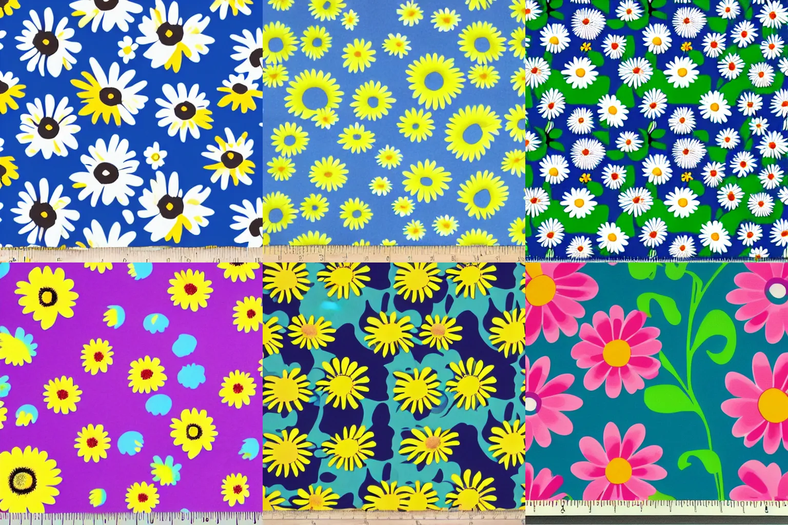 Prompt: marimekko Spoonflower Daisy bright vivid summer minimalist