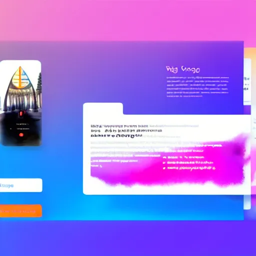 Image similar to a landing page screenshot bright colors gradients trending on dribbble