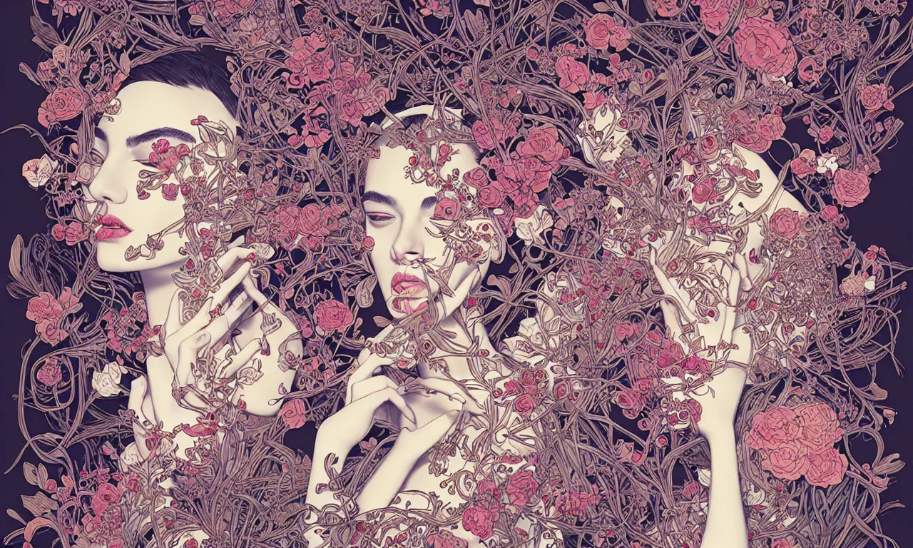 Image similar to fragrance advertising campaign by james jean, highly detailed, intricate