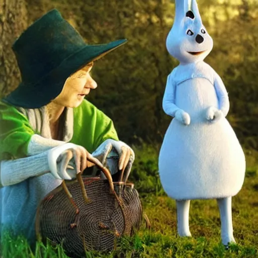 Image similar to stinky from the moomins in real life, photograph, realistic, very detailed!