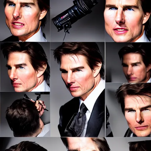 Prompt: A photo of Tom Cruise, head shoot, promo shot, highly detailed, sharp focus, studio lighting