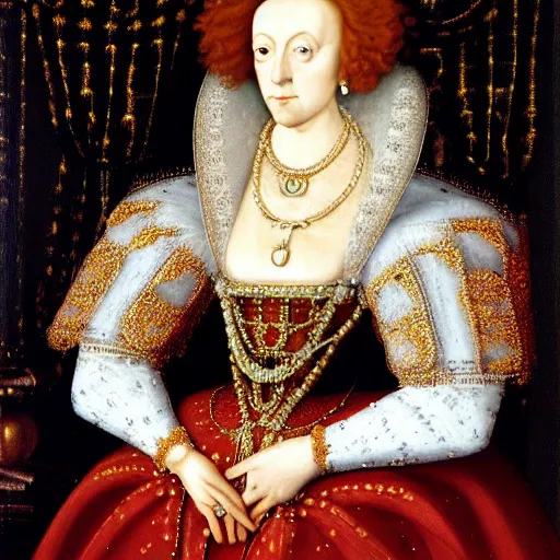 Prompt: Ilya Kuvshinov painting of Elizabeth I. of England