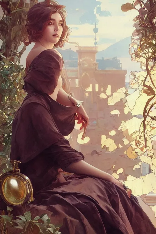 Image similar to ultra realistic illustration, mid century european girl, eclectic, elegant, highly detailed, digital painting, concept art, smooth, sharp focus, illustration, art by artgerm and greg rutkowski and alphonse mucha