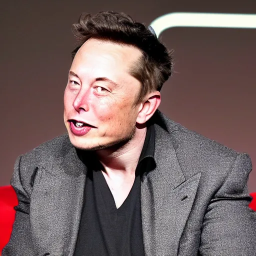 Image similar to side profile of elon musk screaming