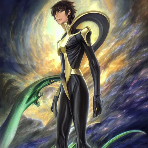 Premium AI Image  Lelouch Lamperouge cartoon character digital art