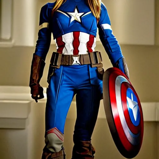 Image similar to Jennifer Aniston as Captain America