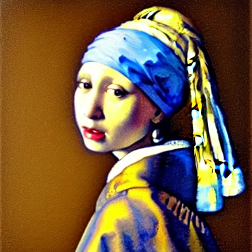 Image similar to Tupac painter as the Girl with a Pearl Earring by Johannes Vermeer