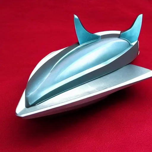 Prompt: Tuna shaped spaceship, elegant, futuristic