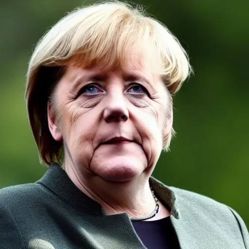 Image similar to angela merkel with hair style of boris johnson