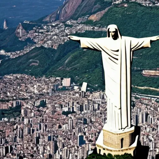 Image similar to photo of christ the redeemer statue dabbing