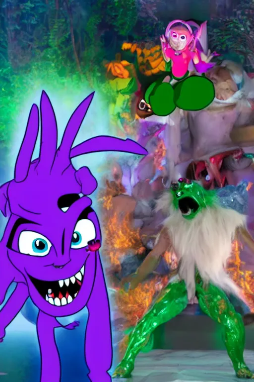 Image similar to a cacodemon meets elsagate