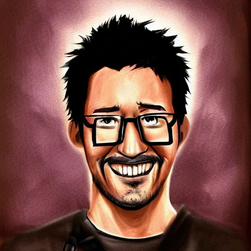 Image similar to markiplier in a dark dungeon digital painting art