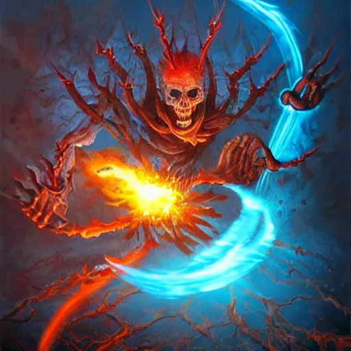 Image similar to a necromancer pulsing with necrotic energy, art by tomek setowski,