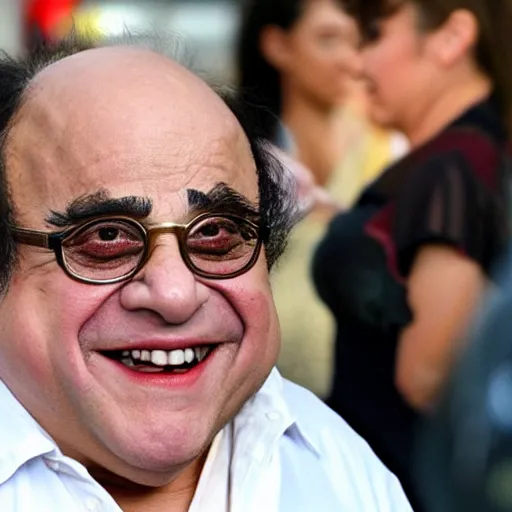 Prompt: danny devito in geisha makeup