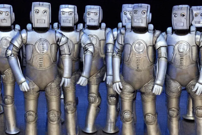 Prompt: Cybermen from Doctor Who, invasion, delete