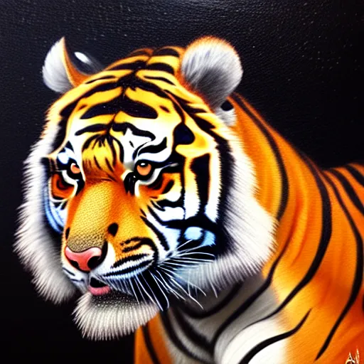 Image similar to A stunning oil painting of a tiger, artstation, smooth, sharp focus, 8K