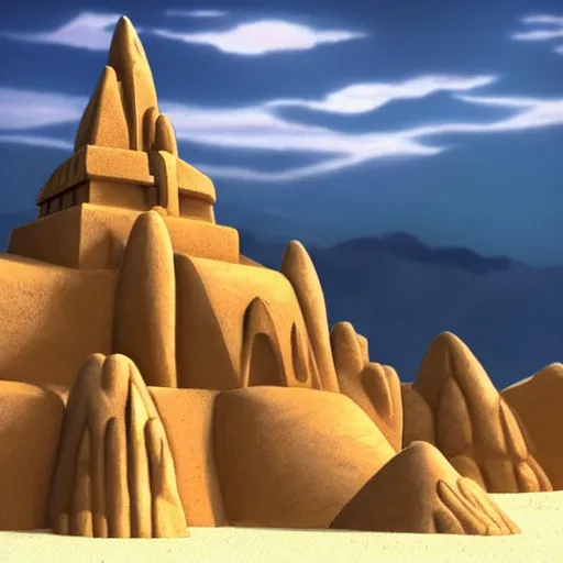 Image similar to A temple made of sand, in the style of Avatar: The Last Airbender