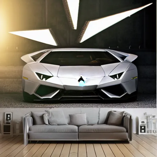 Prompt: Lamborghini with fluffy cat ears concept 3D, octane, reflective floor, dramatic lighting, magazine cover