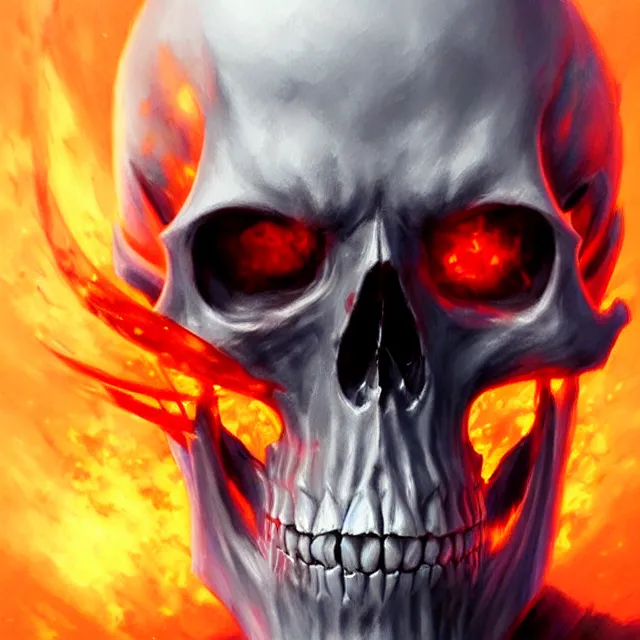 wicked flaming skull