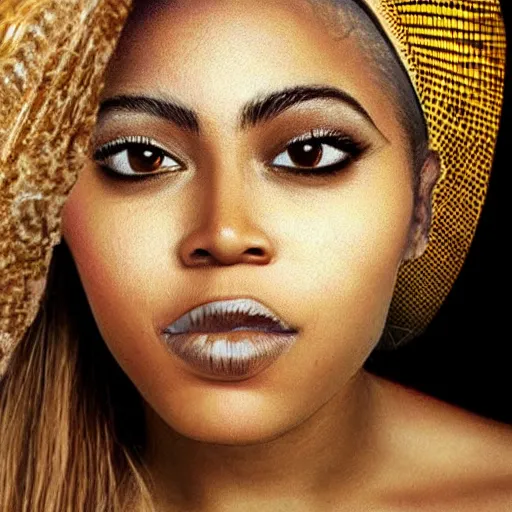 Image similar to bee with human face resembling beyonce