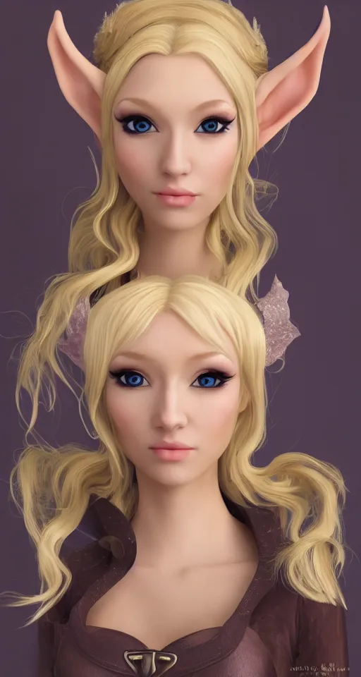 Prompt: blonde half - elf woman, rococo, sakimichan, 4 k