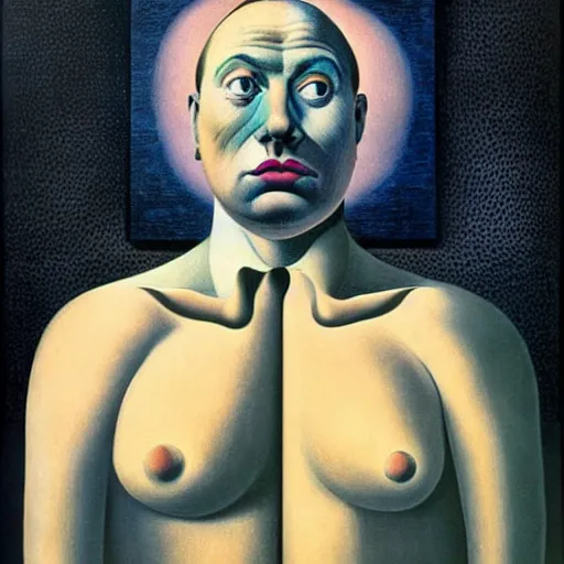 Image similar to figurative avant garde post - morden monumental dynamic portrait by magritte and hogarth, inspired by william blake and gaugin, illusion surreal art, highly conceptual figurative art, intricate detailed illustration, controversial poster art, polish poster art, geometrical drawings, no blur