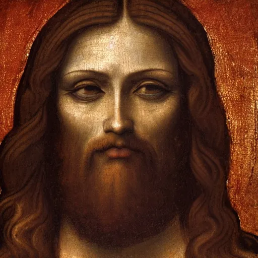 Image similar to Jesus painting by Leonardo da Vinci 4k detail