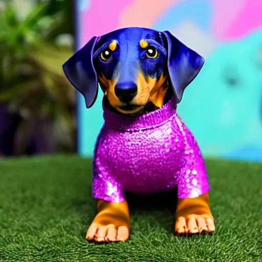 Image similar to lisa frank dachshund