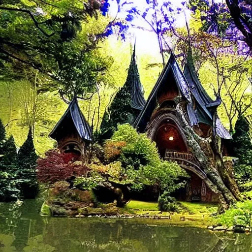 Prompt: elrond's house, rivendell