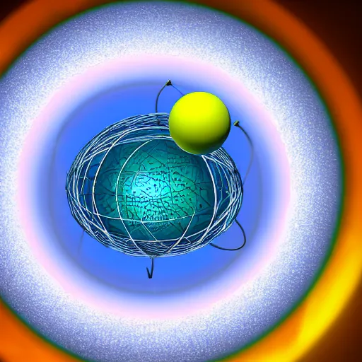 Image similar to realistic representation of an atom of helium