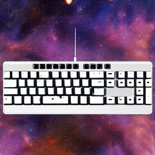 Prompt: keyboard in space