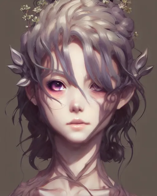 Image similar to character concept art of an anime dryad | | cute - fine - face, pretty face, realistic shaded perfect face, fine details by stanley artgerm lau, wlop, rossdraws, james jean, andrei riabovitchev, marc simonetti, and sakimichan, tranding on artstation