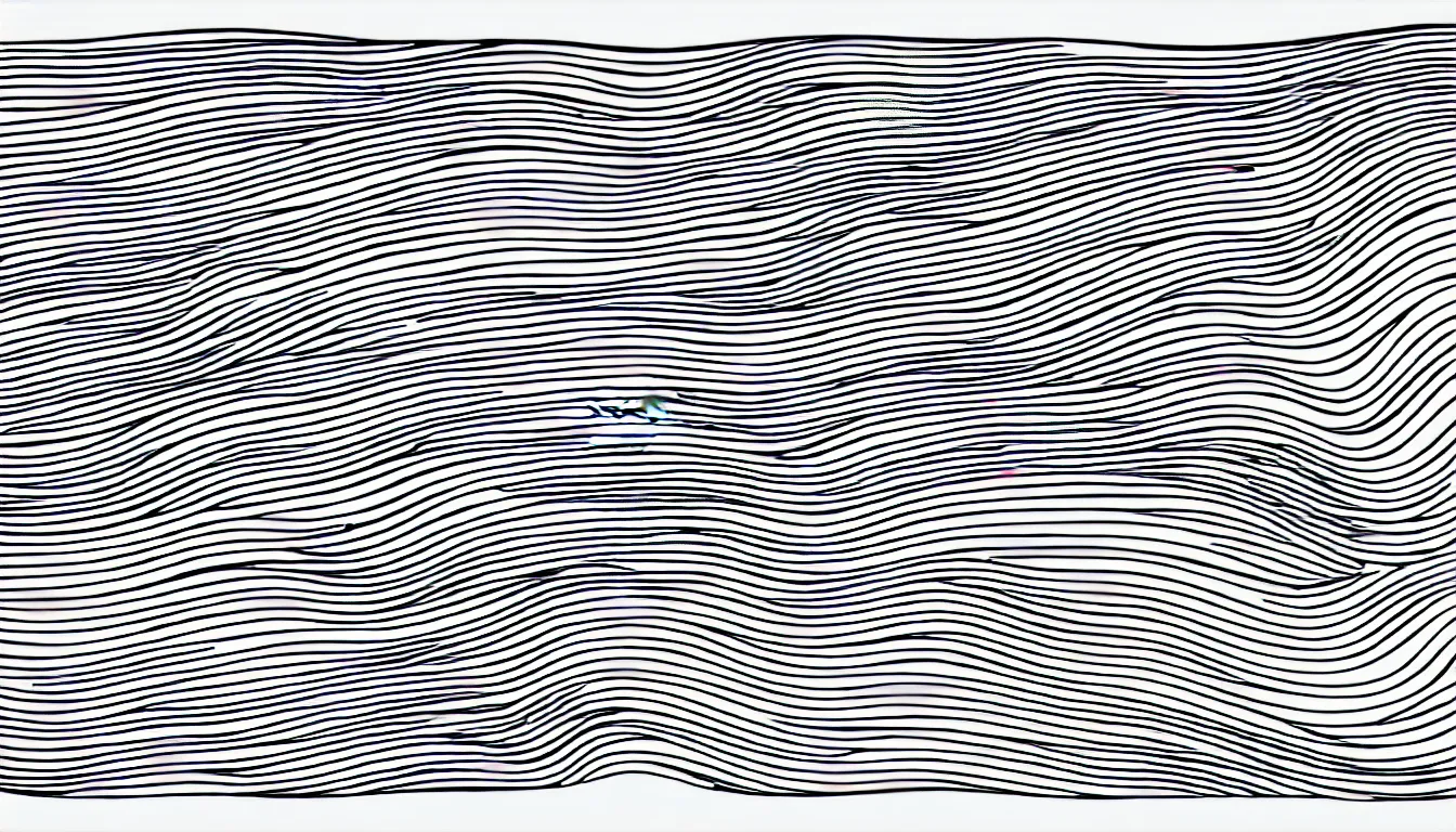 Image similar to elegant one line drawing of an ocean wave, the minimalist wave, woodblock print