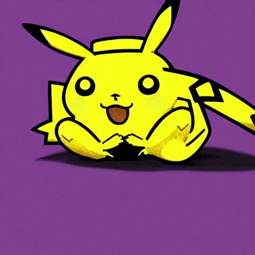 Image similar to depressed pikachu in the spongebob close - up style