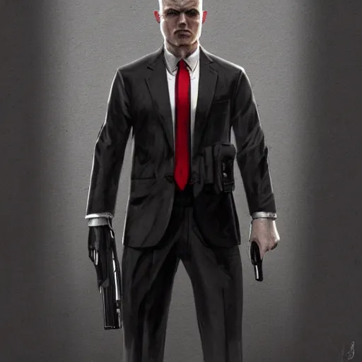 a symmetrical portrait of agent 4 7 from hitman | Stable Diffusion