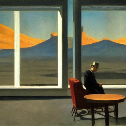 Image similar to fallout new vegas by edward hopper