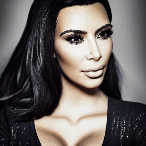 Image similar to kim kardashian in heaven, dramatic lighting, high contrast, sharp, detaled