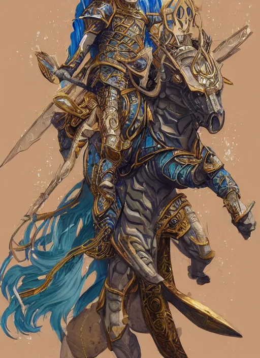Image similar to an anime portrait of a knightly merfolk riding a fish horse from magic the gathering wearing a ornate detailed armor and an atlantean crown, from skyrim, by stanley artgerm lau, wlop, rossdraws, james jean, andrei riabovitchev, marc simonetti, and sakimichan, trending on artstation