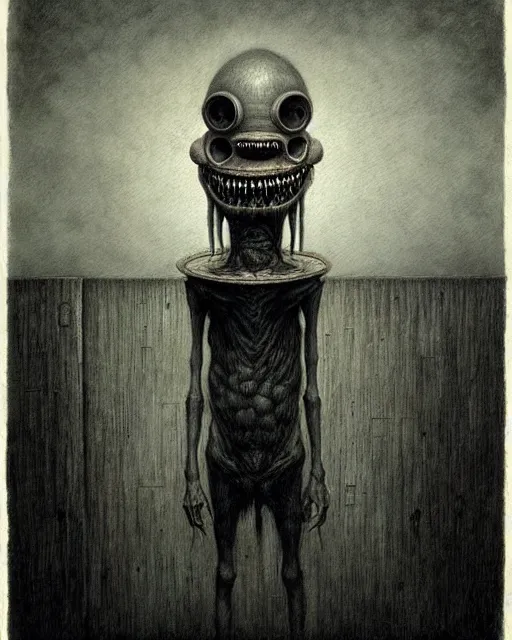 Image similar to a realistic detailed portrait painting of a monster by john kenn mortensen, santiago caruso, synthwave cyberpunk psychedelic vaporwave