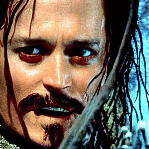 Prompt: johny depp in the lord of the rings, high quality photograph, 3 5 mm camera