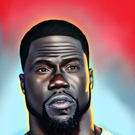 Prompt: super tall kevin hart, ultra realistic, hyper detailed, digital painting,