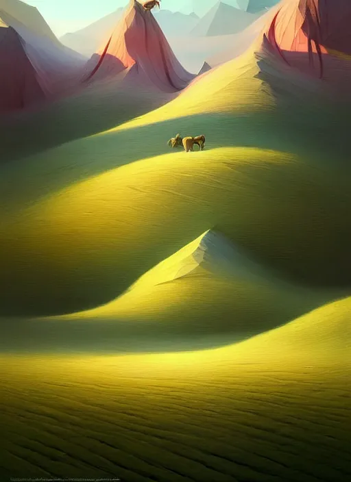 Prompt: a hyper - detailed 3 d render like a oil painting of spring in the low - poly hills, surrealism!!!!! surreal concept art, lifelike, photorealistic, digital painting, aesthetic, smooth, sharp focus, artstation hd, by greg rutkowski, chris tulloch mccabe, valentina remenar, krenz cushart and asher duran,