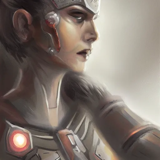 Image similar to scifi female warrior, portrait, d & d, science fiction, concept art, matte, sharp focus, illustration, concept art,