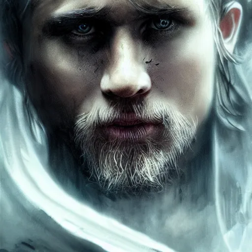 Prompt: charlie hunnam, darkwave, darksynth character portrait, sharp, digital matte painting, art by luis royo, greg rutkowski, wlop, dramatic lighting, trending on artstation