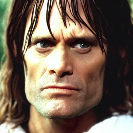 Image similar to jim carrey playing aragorn in lord of the rings