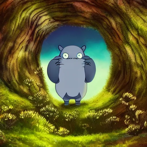 Prompt: small cute creature in the forest made by studio ghibli, spirit, night, high details, high quality, 8 k, smooth,