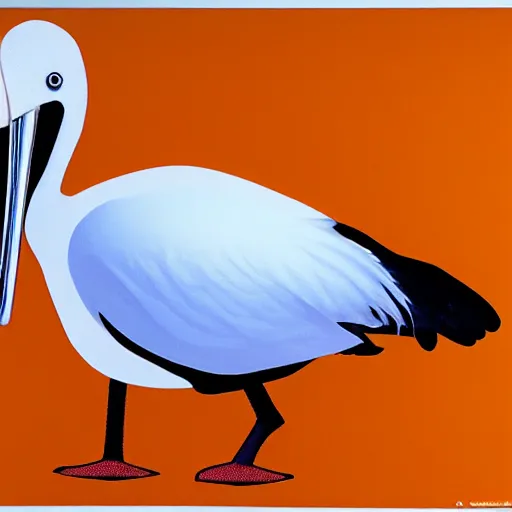 Prompt: linux symbold but with a pelican in orange colors