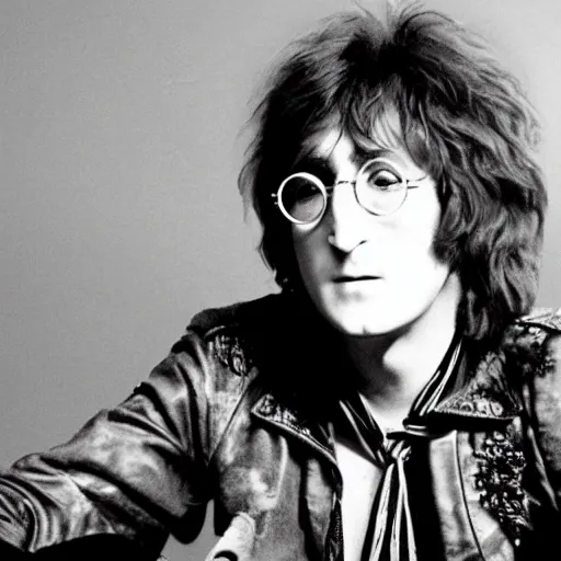 Prompt: John Lennon in a punk band, HD, high resolution, hyper realistic, 4k, intricate detail