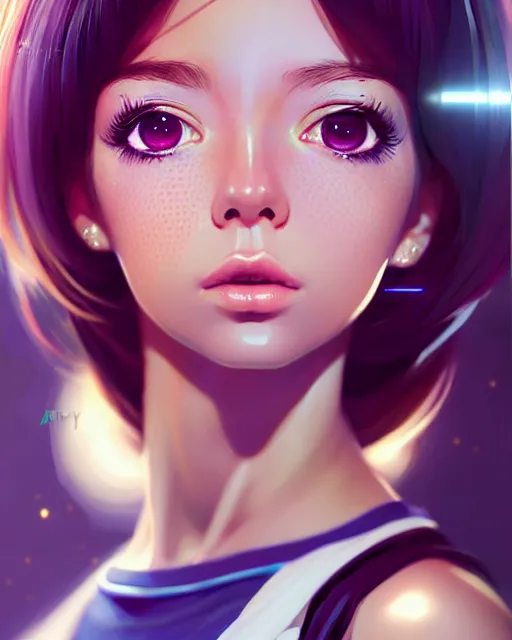Image similar to portrait anime space cadet girl cute - fine - face, pretty face, realistic shaded perfect face, fine details. anime. realistic shaded lighting by ilya kuvshinov giuseppe dangelico pino and michael garmash and rob rey, iamag premiere, aaaa achievement collection, elegant freckles, fabulous, eyes open in wonder